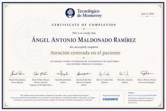 Constancia: Atención centrada en el paciente